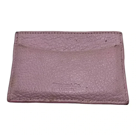 Tiffany & Co. card case holder leather wallet pink - Picture 1 of 3